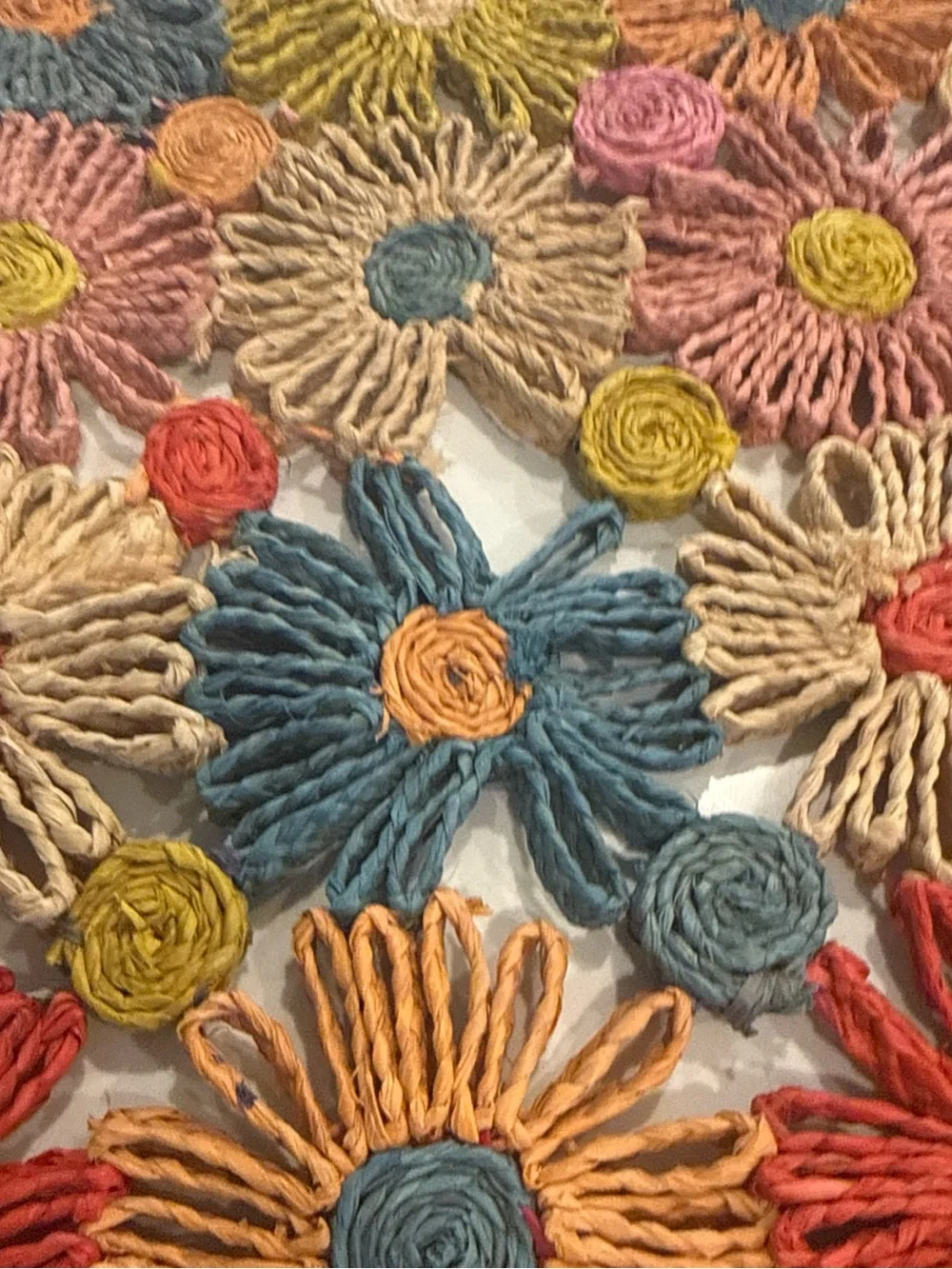 Pottery Barn Payton James Fleur Handwoven Placemat Set Of 6 Multicolor Floral